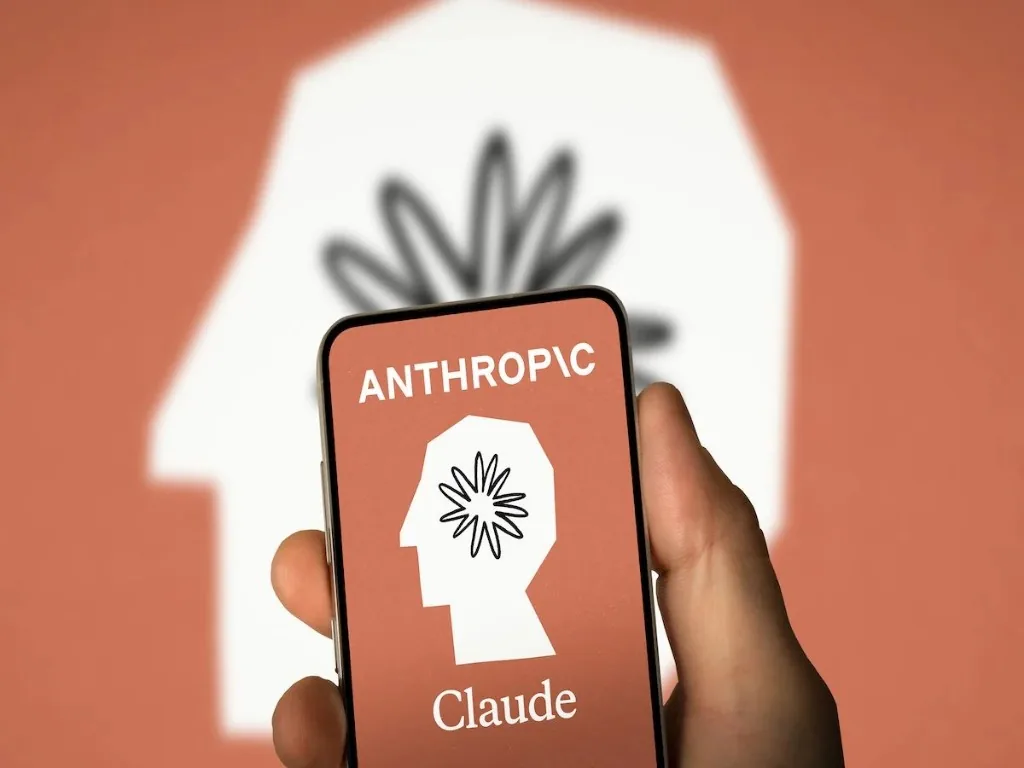 Anthropic logo displayed on a smartphone screen