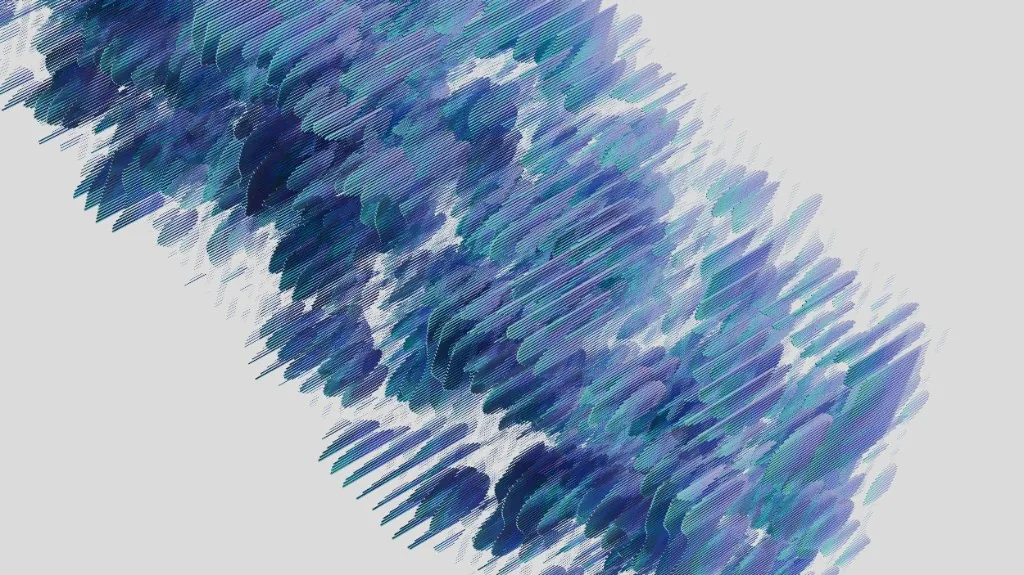 Abstract flowing brush-like forms representing iterative product development