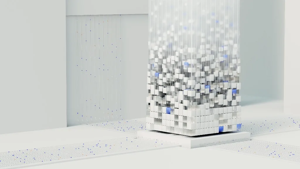 Abstract transparent layers representing connected digital tools